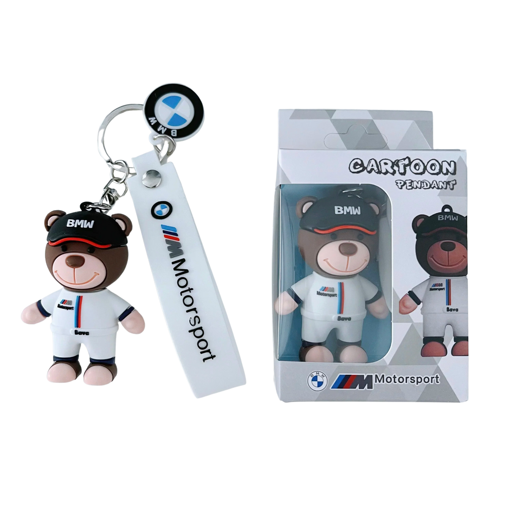 Cute Cartoon Bear Silicone Keychain Set