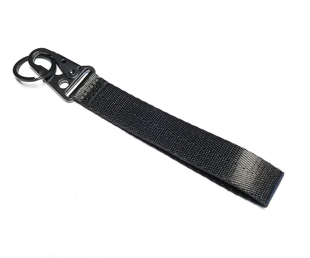 BRAND NEW  Black Racing Keychain Metal key Ring Hook Strap Lanyard Universal